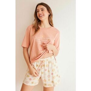 women'secret pijamale de bumbac WEEKLY SUNSHINE culoarea roz, bumbac, 3597371 imagine