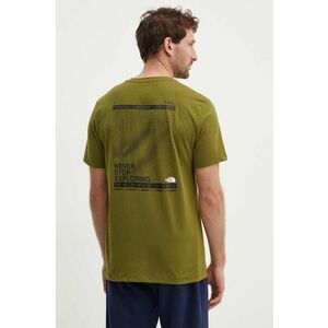 The North Face tricou sport Foundation Mountain Lines culoarea verde, cu imprimeu, NF0A8830PIB1 imagine