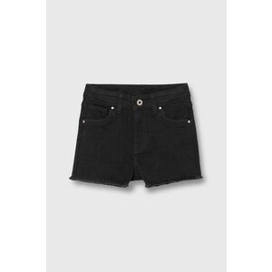 Pepe Jeans pantaloni scurti din denim pentru copii A-LINE SHORT HW JR culoarea negru, neted, talie reglabila imagine