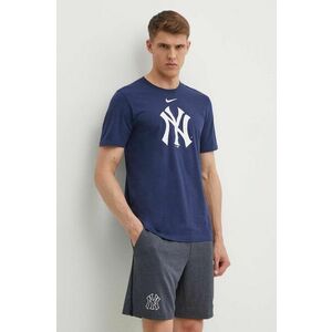 Nike tricou New York Yankees barbati, culoarea albastru marin, cu imprimeu imagine