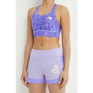 The North Face pantaloni scurti sport Sunriser femei, culoarea violet, cu imprimeu, high waist, NF0A8721WIR1 imagine