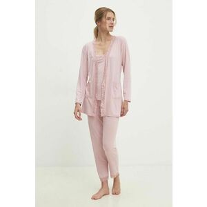Answear Lab pijama femei, culoarea roz imagine