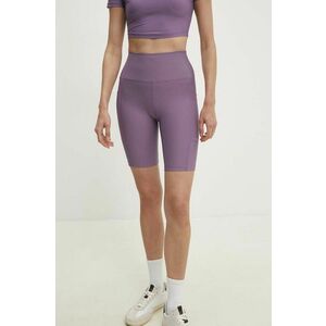 Answear Lab pantaloni scurti femei, culoarea violet, neted, high waist imagine