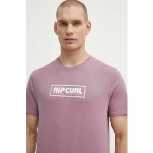 Rip Curl tricou din bumbac barbati, culoarea violet, cu imprimeu imagine