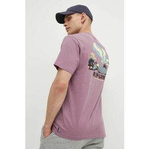 Rip Curl tricou din bumbac barbati, culoarea violet, cu imprimeu imagine