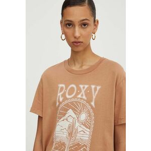 Roxy tricou din bumbac NOON OCEAN femei, culoarea maro, ERJZT05841 imagine