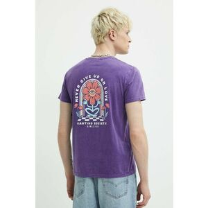 Kaotiko tricou din bumbac culoarea violet, cu imprimeu, AM007-01-G002 imagine