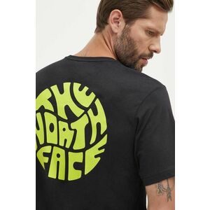 The North Face tricou din bumbac barbati, culoarea negru, cu imprimeu, NF0A8799JK31 imagine