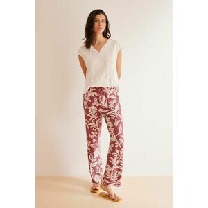 women'secret pantaloni de pijama MIX AND MATCH ORIGINS femei, culoarea bordo, 3707215 imagine