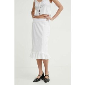 Résumé fusta din bumbac BernadetteRS Skirt culoarea alb, midi, drept, 121681175 imagine