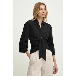 Answear Lab camasa femei, culoarea negru, cu guler clasic, relaxed imagine