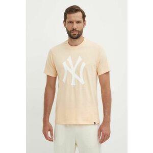 47 brand tricou din bumbac MLB New York Yankees culoarea portocaliu, cu imprimeu, BB017TEMIME617760AF imagine