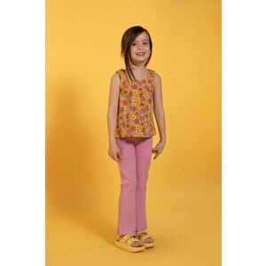 Coccodrillo leggins din bumbac pentru copii culoarea roz, neted imagine