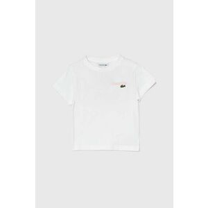 Lacoste tricou de bumbac pentru copii culoarea alb, cu imprimeu imagine