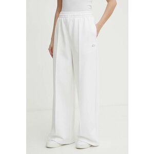 Lacoste pantaloni de trening culoarea alb, neted imagine