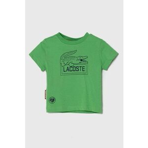 Lacoste tricou de bumbac pentru copii culoarea verde, cu imprimeu imagine