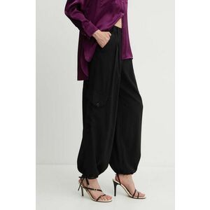 MAX&Co. pantaloni femei, culoarea negru, fason cargo, high waist, 2416131072200 imagine