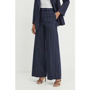 MAX&Co. pantaloni femei, culoarea albastru marin, lat, high waist, 2416131052200 imagine