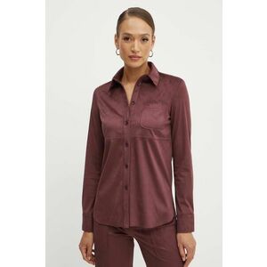 MAX&Co. camasa femei, culoarea bordo, cu guler clasic, regular, 2416911022200 imagine