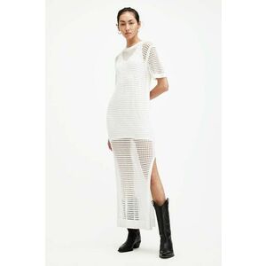 AllSaints rochie PALOMA TEE culoarea alb, maxi, drept, W141DA imagine