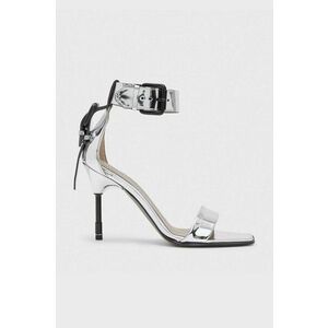 AllSaints sandale de piele Noir culoarea argintiu, WF584Y imagine