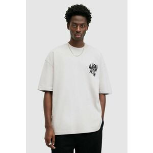 AllSaints tricou din bumbac ORLANDO SS barbati, culoarea alb, cu imprimeu, M022PA imagine