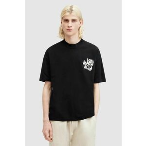 AllSaints tricou din bumbac ORLANDO SS barbati, culoarea negru, cu imprimeu, M022PA imagine