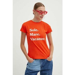 Drivemebikini tricou Sole Mare Vacanze femei, culoarea portocaliu imagine