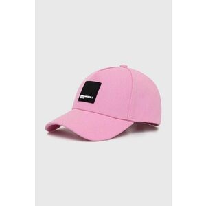 Karl Lagerfeld Jeans șapcă de baseball din bumbac culoarea roz, cu imprimeu imagine