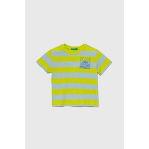 United Colors of Benetton tricou de bumbac pentru copii culoarea verde, modelator imagine