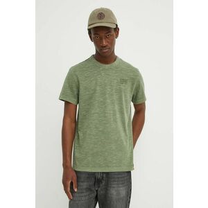 G-Star Raw tricou din bumbac barbati, culoarea verde, neted, D24688-B256 imagine