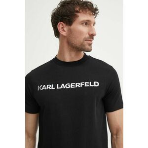 Karl Lagerfeld tricou barbati, culoarea negru, cu imprimeu, 542221.755053 imagine