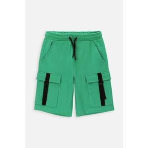 Coccodrillo pantaloni scurți din bumbac pentru copii culoarea verde, talie reglabila imagine