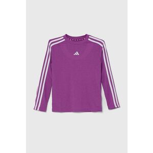 adidas longsleeve copii J TR-ES 3S LS culoarea violet, IW0847 imagine