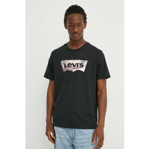 Levi's tricou din bumbac barbati, culoarea negru, cu imprimeu imagine