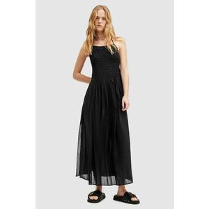 AllSaints rochie din bumbac IRIS DRESS culoarea negru, maxi, evazati, W068DA imagine