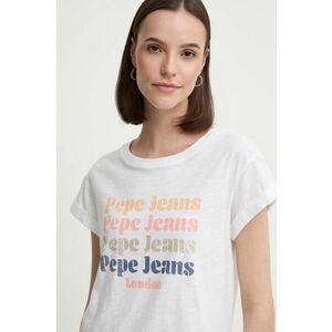 Pepe Jeans tricou din bumbac EILEEN femei, culoarea alb, PL505894 imagine