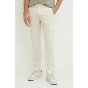 Pepe Jeans pantaloni SLIM CARGO POPLIN barbati, culoarea bej, cu fason cargo, PM211770 imagine
