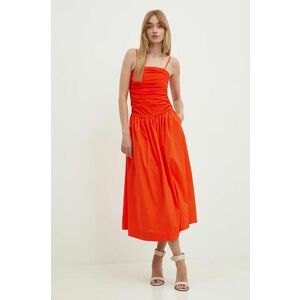 Never Fully Dressed rochie Lola culoarea portocaliu, midi, evazati, NFDDR1403 imagine