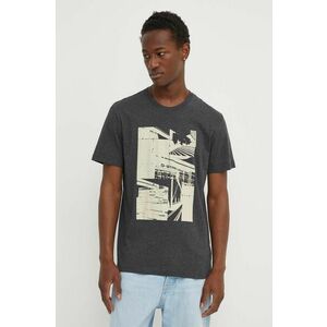 G-Star Raw tricou din bumbac barbati, culoarea gri, cu imprimeu, D24686-336 imagine