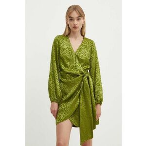 Never Fully Dressed rochie Vienna culoarea verde, mini, drept, NFDDR1539 imagine