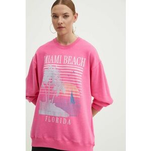 Hollister Co. bluza femei, culoarea roz, cu imprimeu imagine