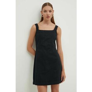 Abercrombie & Fitch rochie din in culoarea negru, mini, evazati imagine