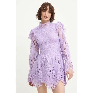 Answear Lab rochie din bumbac culoarea violet, mini, mulata imagine