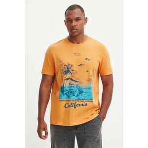 Medicine tricou din bumbac barbati, culoarea galben, cu imprimeu imagine