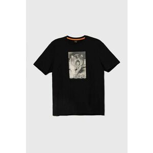 Boss Orange tricou din bumbac barbati, culoarea negru, cu imprimeu, 50522894 imagine