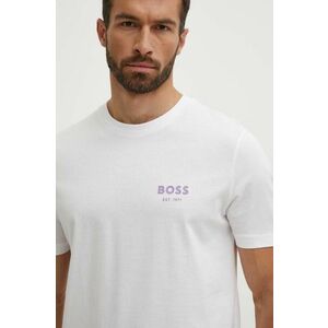 BOSS tricou din bumbac barbati, culoarea alb, cu imprimeu, 50521209 imagine
