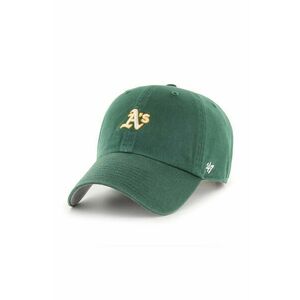 47 brand sapca MLB Oakland Athletics culoarea verde, cu imprimeu, B-BSRNR18GWS-DGC imagine