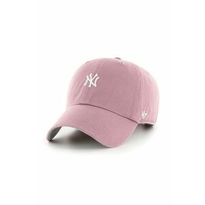 47 brand șapcă de baseball din bumbac MLB New York Yankees culoarea roz, cu imprimeu, B-BSRNR17GWS-QC imagine