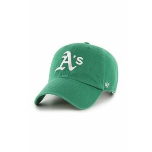 47 brand șapcă de baseball din bumbac MLB Oakland Athletics culoarea verde, cu imprimeu, B-NLRGW18GWS-KYA imagine